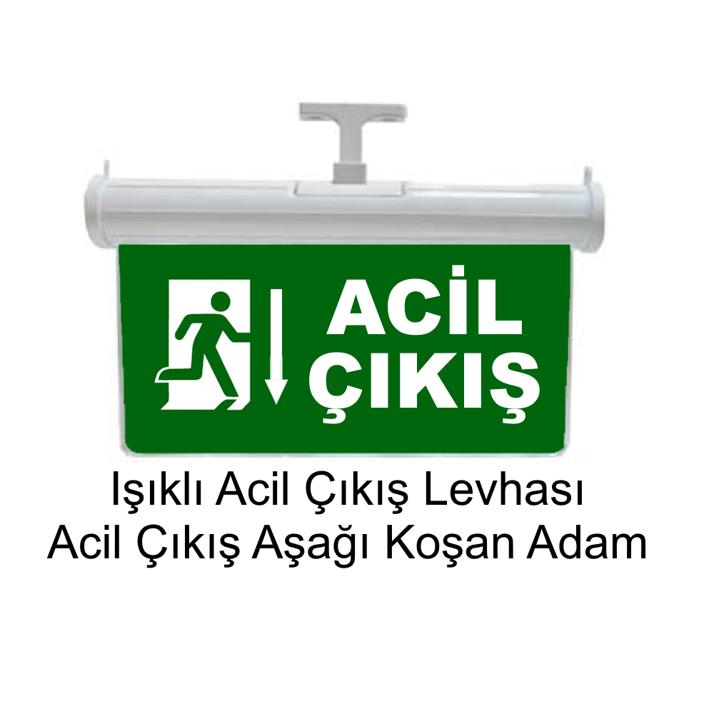 Işıklı Acil Çıkış Levhası (Acil Çıkış Aşağı Koşan Adam) GN-AC25